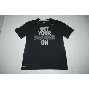 Nike Gym Shirt SWOOSH Dri Fit Performance Cotton Blend Short Sleeve Mens Medium